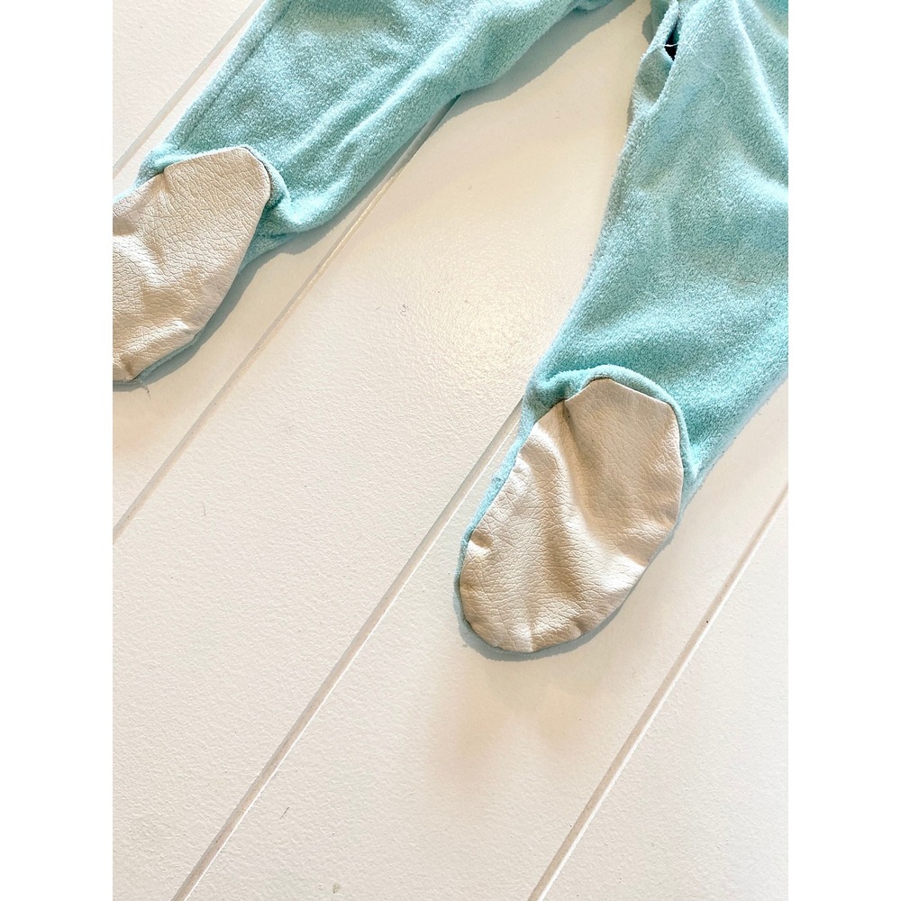 Vintage Winnie the Pooh Fleece Footed Pajamas, Teal Sleeper, 18 Months - Picture 10 of 11